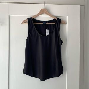 Gap Black Silky Satin Sleeveless Top
